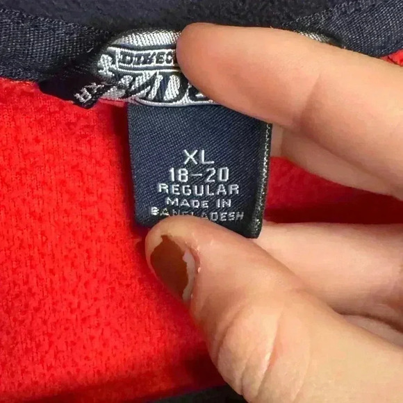 vintage LANDS END red quarter 1/4 zip pullover XL - Picture 2 of 5